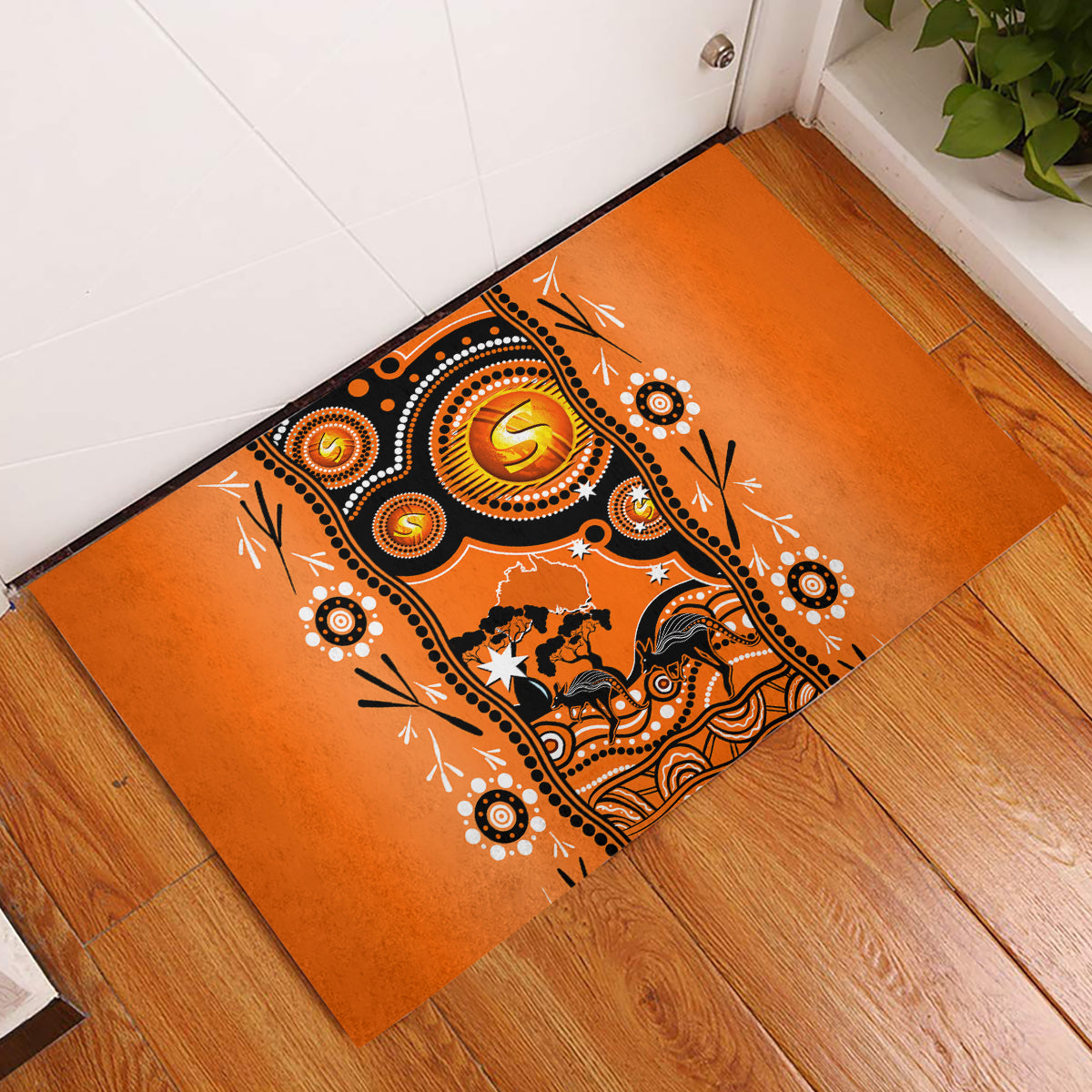 perth-scorchers-cricket-rubber-doormat-happy-australia-day-aboriginal-art