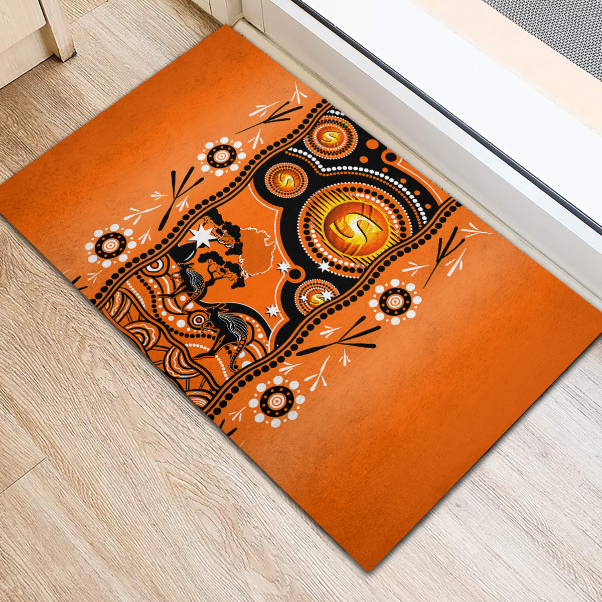 perth-scorchers-cricket-rubber-doormat-happy-australia-day-aboriginal-art