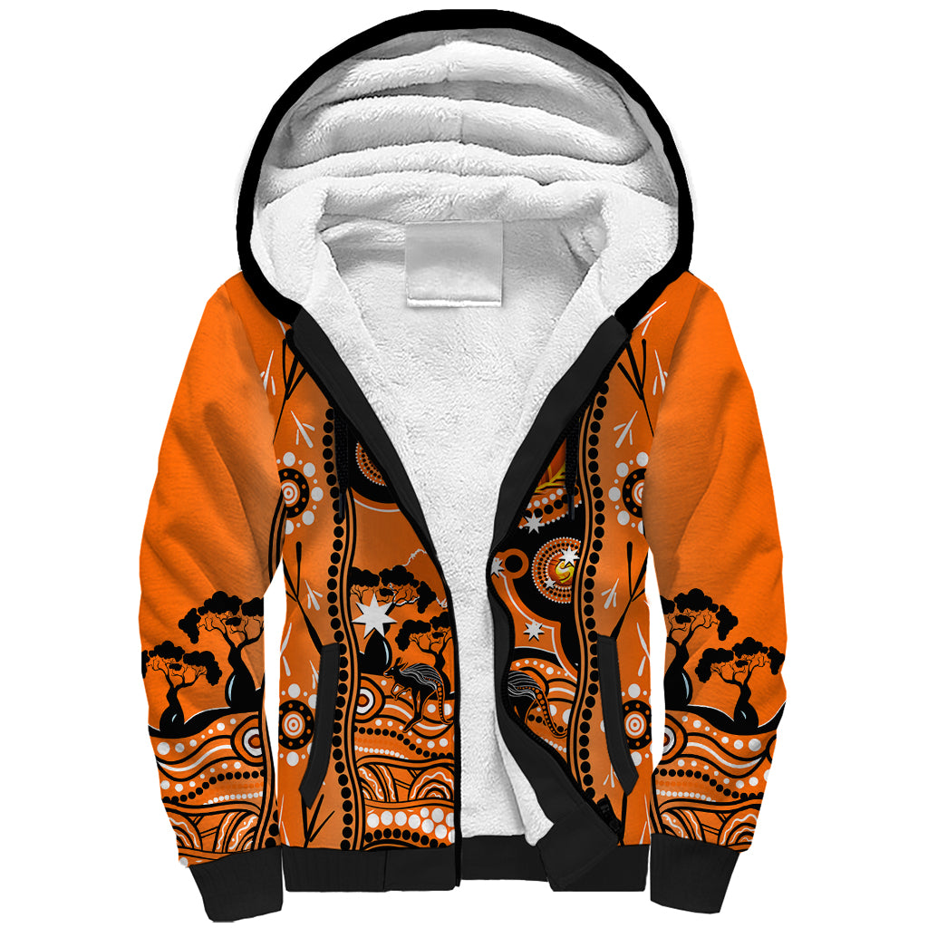 Perth Scorchers Cricket Sherpa Hoodie Happy Australia Day Aboriginal Art - Vibe Hoodie Shop