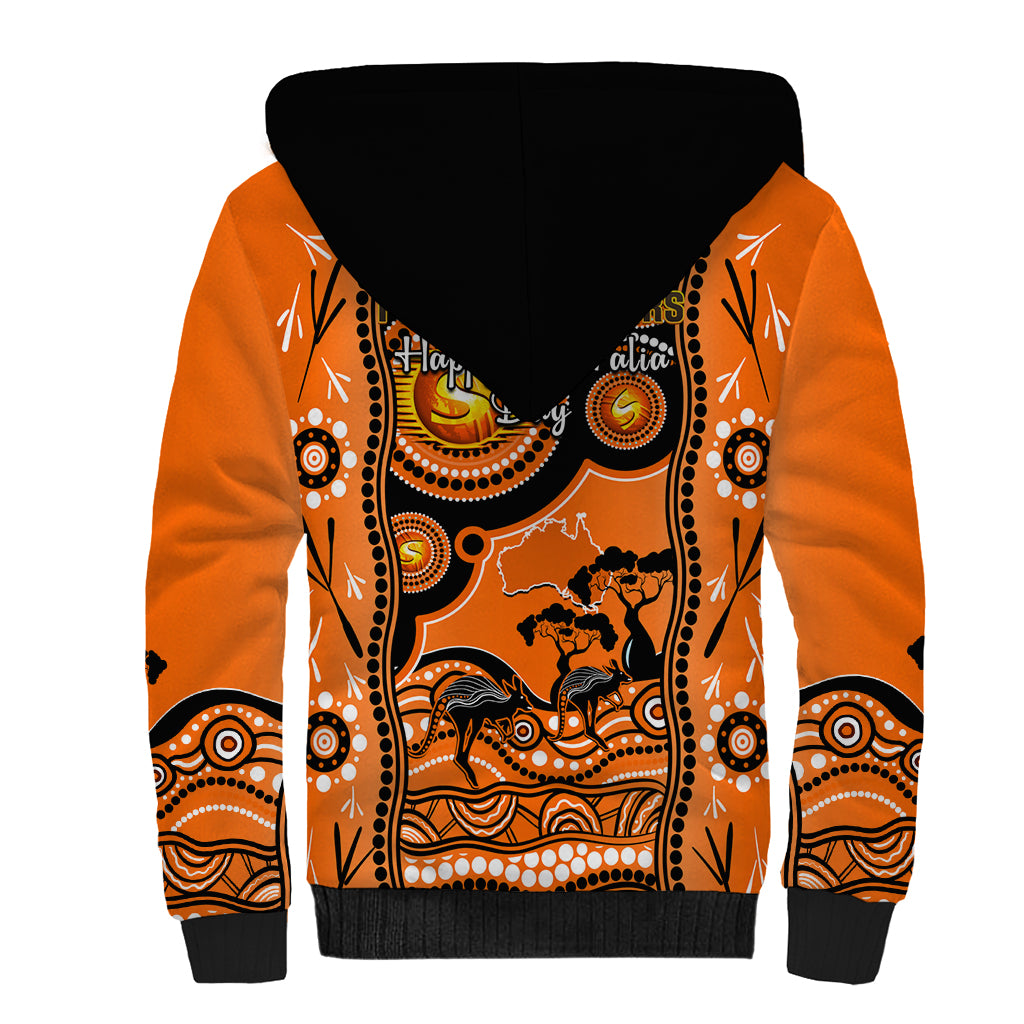 Perth Scorchers Cricket Sherpa Hoodie Happy Australia Day Aboriginal Art - Vibe Hoodie Shop