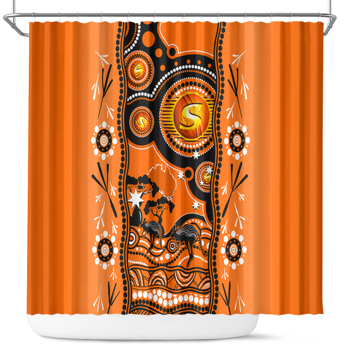 perth-scorchers-cricket-shower-curtain-happy-australia-day-aboriginal-art