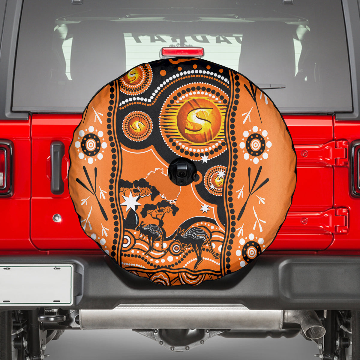 Perth Scorchers Cricket Spare Tire Cover Happy Australia Day Aboriginal Art - Vibe Hoodie Shop