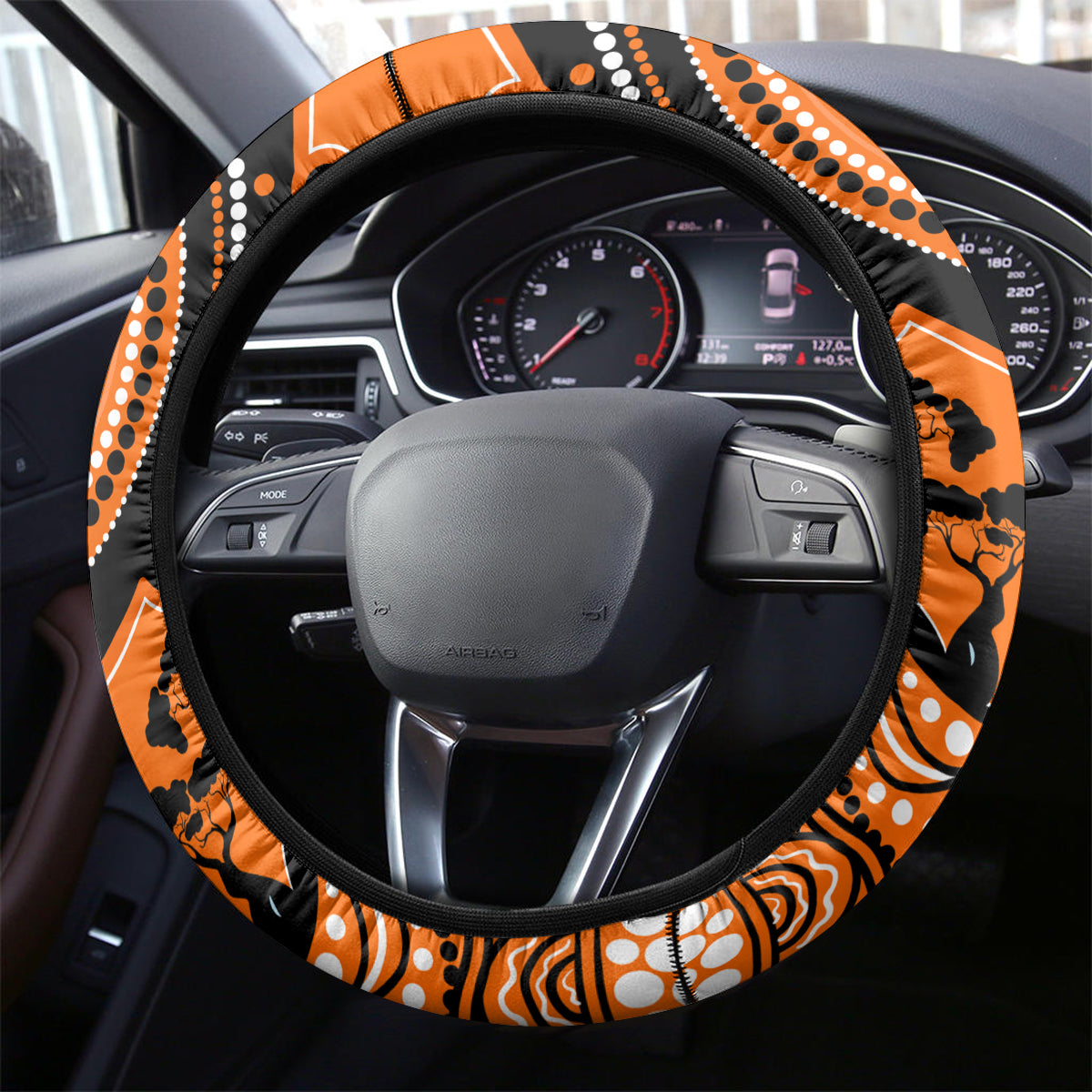 Perth Scorchers Cricket Steering Wheel Cover Happy Australia Day Aboriginal Art