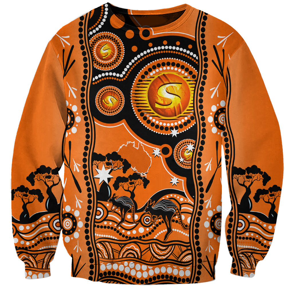 Perth Scorchers Cricket Sweatshirt Happy Australia Day Aboriginal Art - Vibe Hoodie Shop