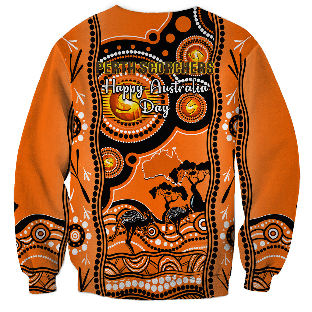 Perth Scorchers Cricket Sweatshirt Happy Australia Day Aboriginal Art - Vibe Hoodie Shop