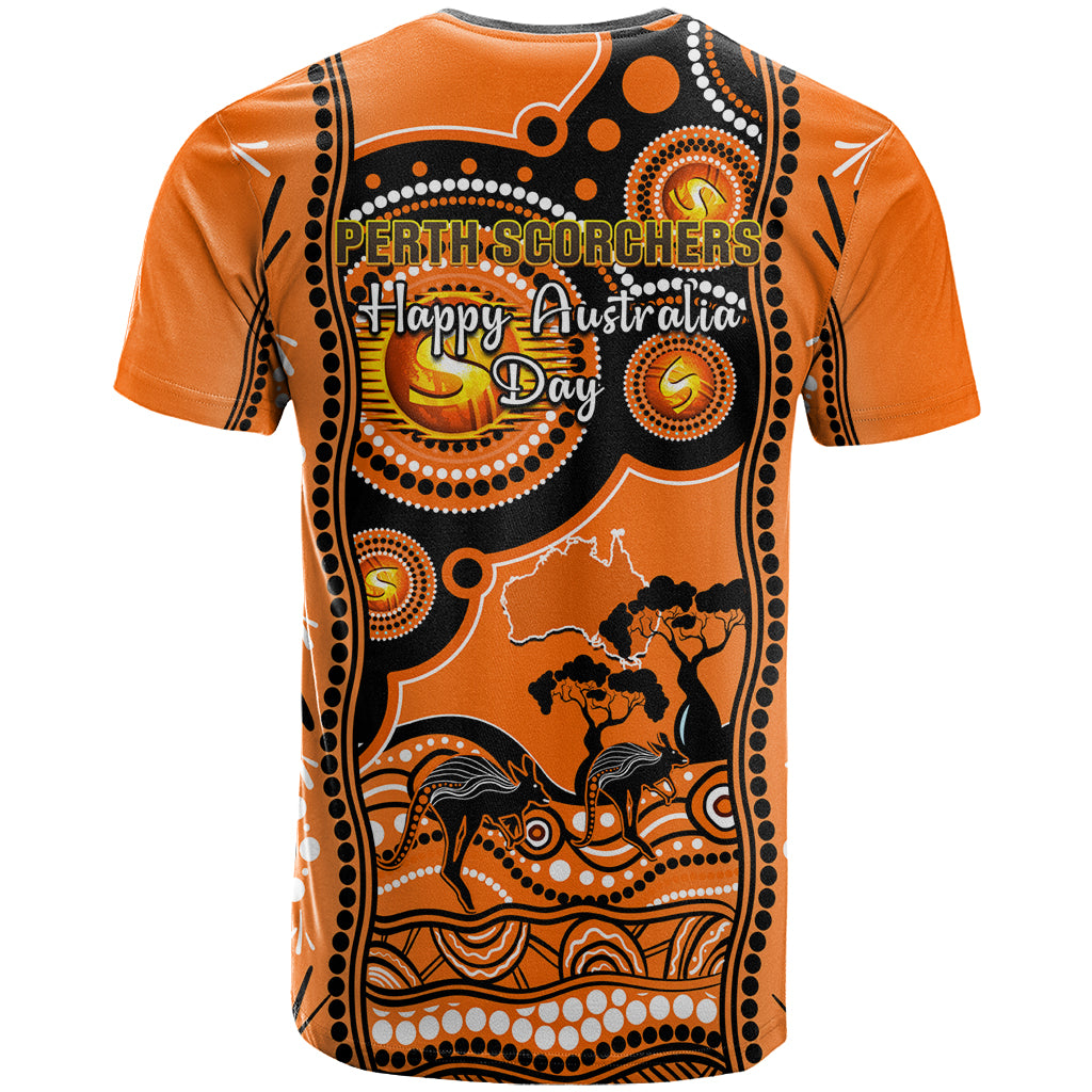 Perth Scorchers Cricket T Shirt Happy Australia Day Aboriginal Art - Vibe Hoodie Shop