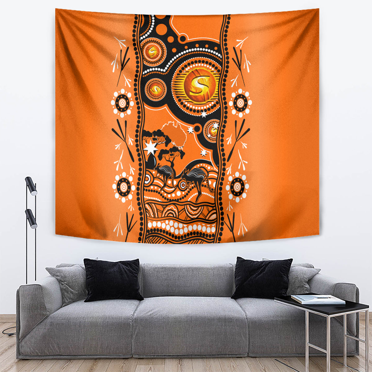 Perth Scorchers Cricket Tapestry Happy Australia Day Aboriginal Art - Vibe Hoodie Shop