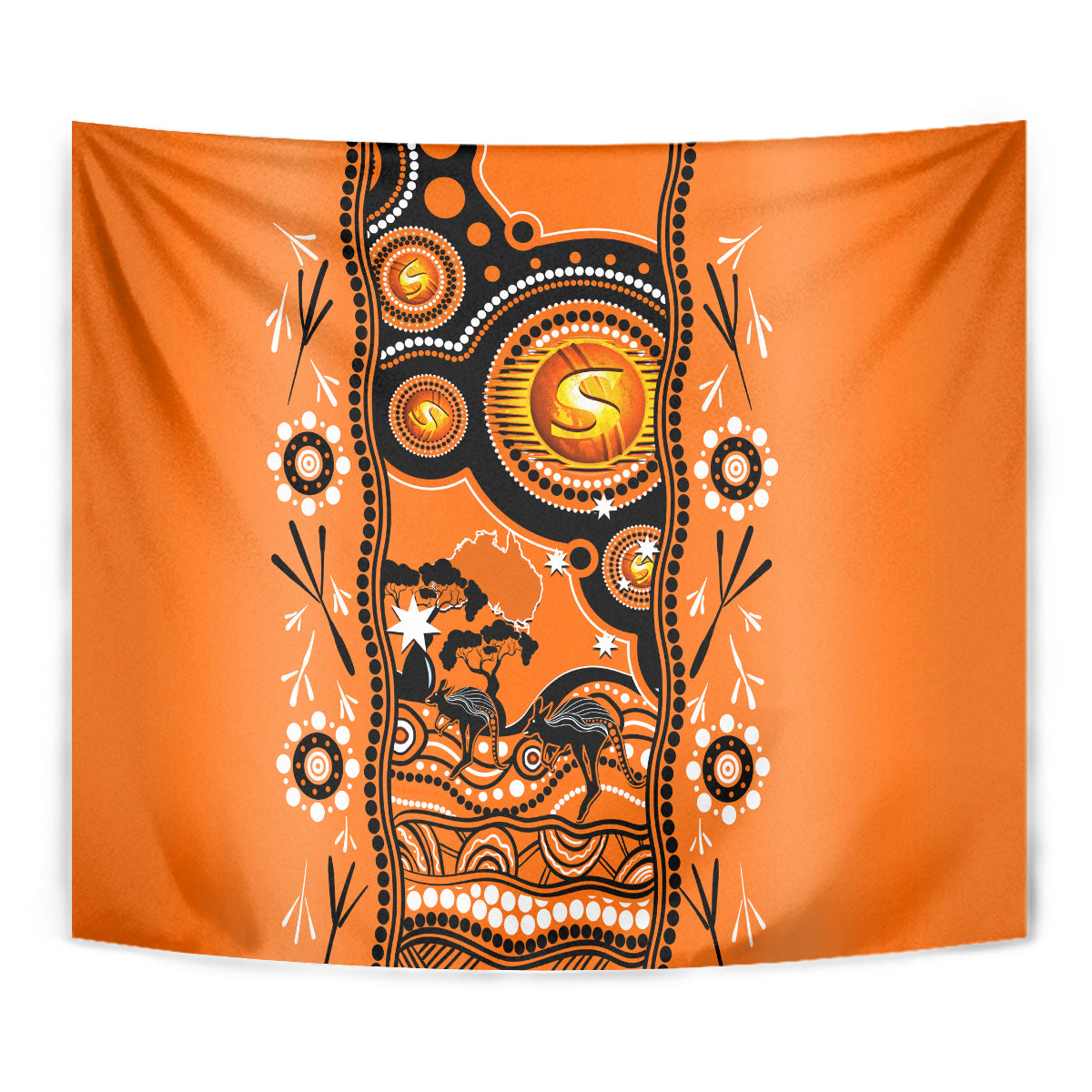 Perth Scorchers Cricket Tapestry Happy Australia Day Aboriginal Art - Vibe Hoodie Shop