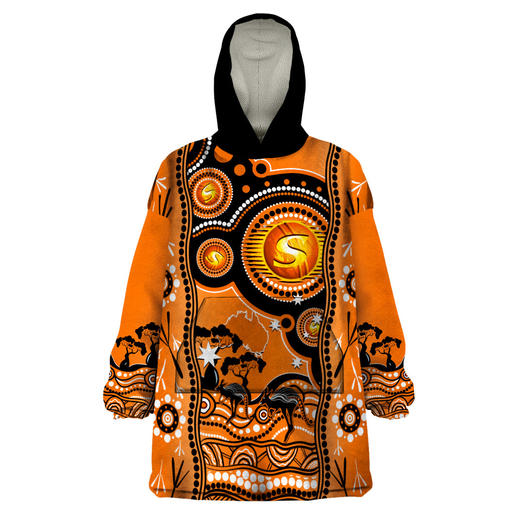 Perth Scorchers Cricket Wearable Blanket Hoodie Happy Australia Day Aboriginal Art - Vibe Hoodie Shop