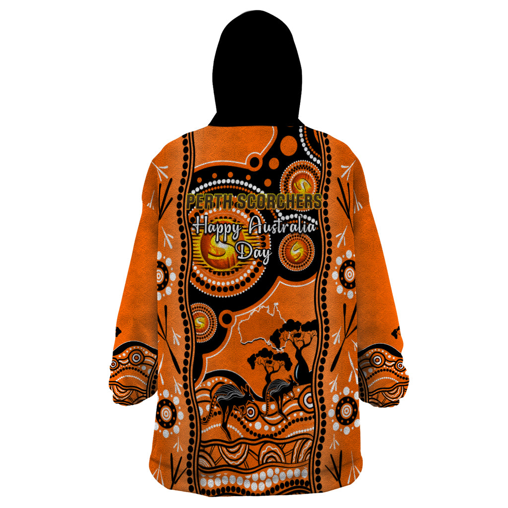 Perth Scorchers Cricket Wearable Blanket Hoodie Happy Australia Day Aboriginal Art - Vibe Hoodie Shop