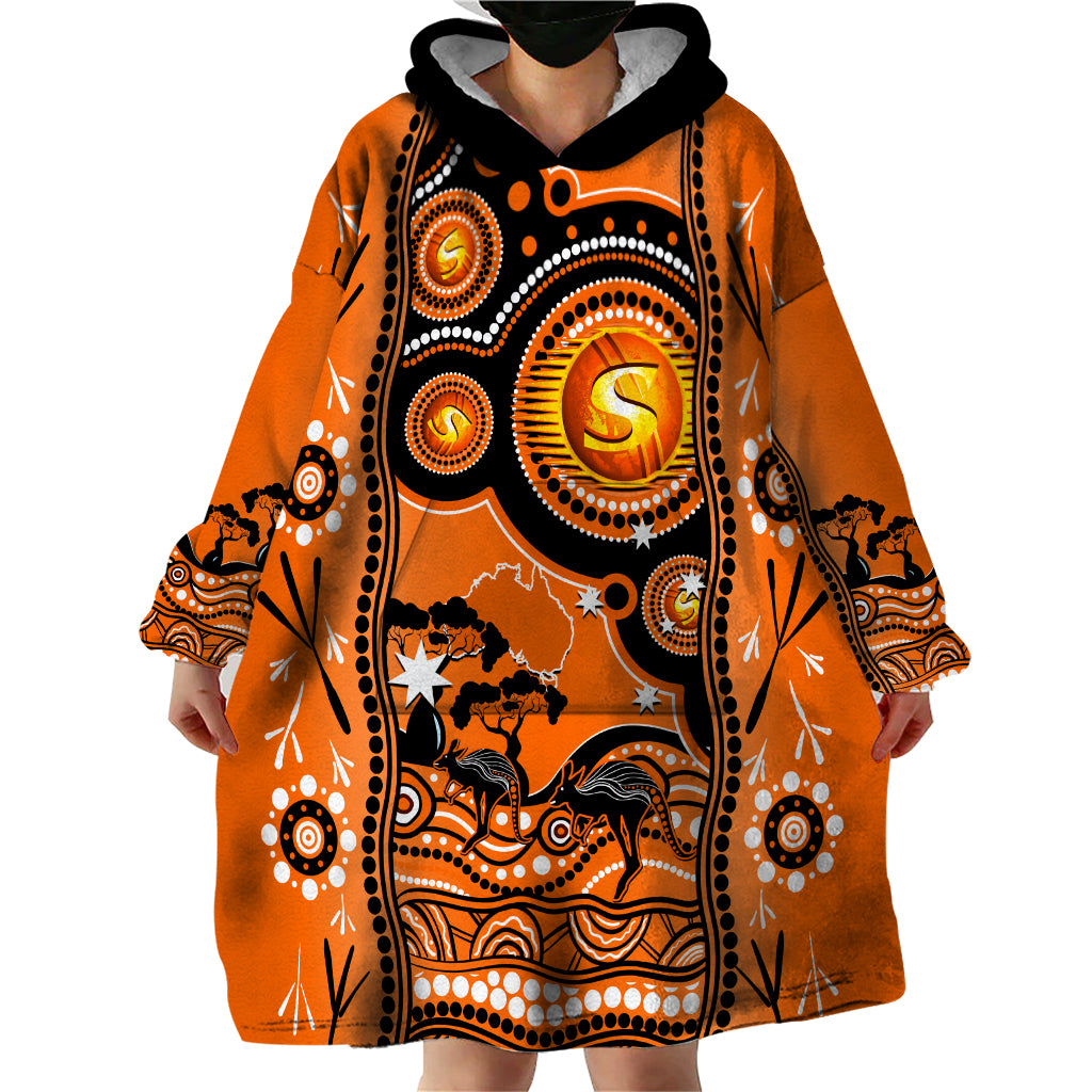 Perth Scorchers Cricket Wearable Blanket Hoodie Happy Australia Day Aboriginal Art - Vibe Hoodie Shop