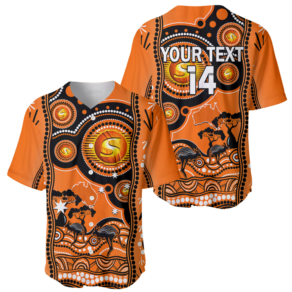 Custom Perth Scorchers Cricket Baseball Jersey Happy Australia Day Aboriginal Art - Vibe Hoodie Shop