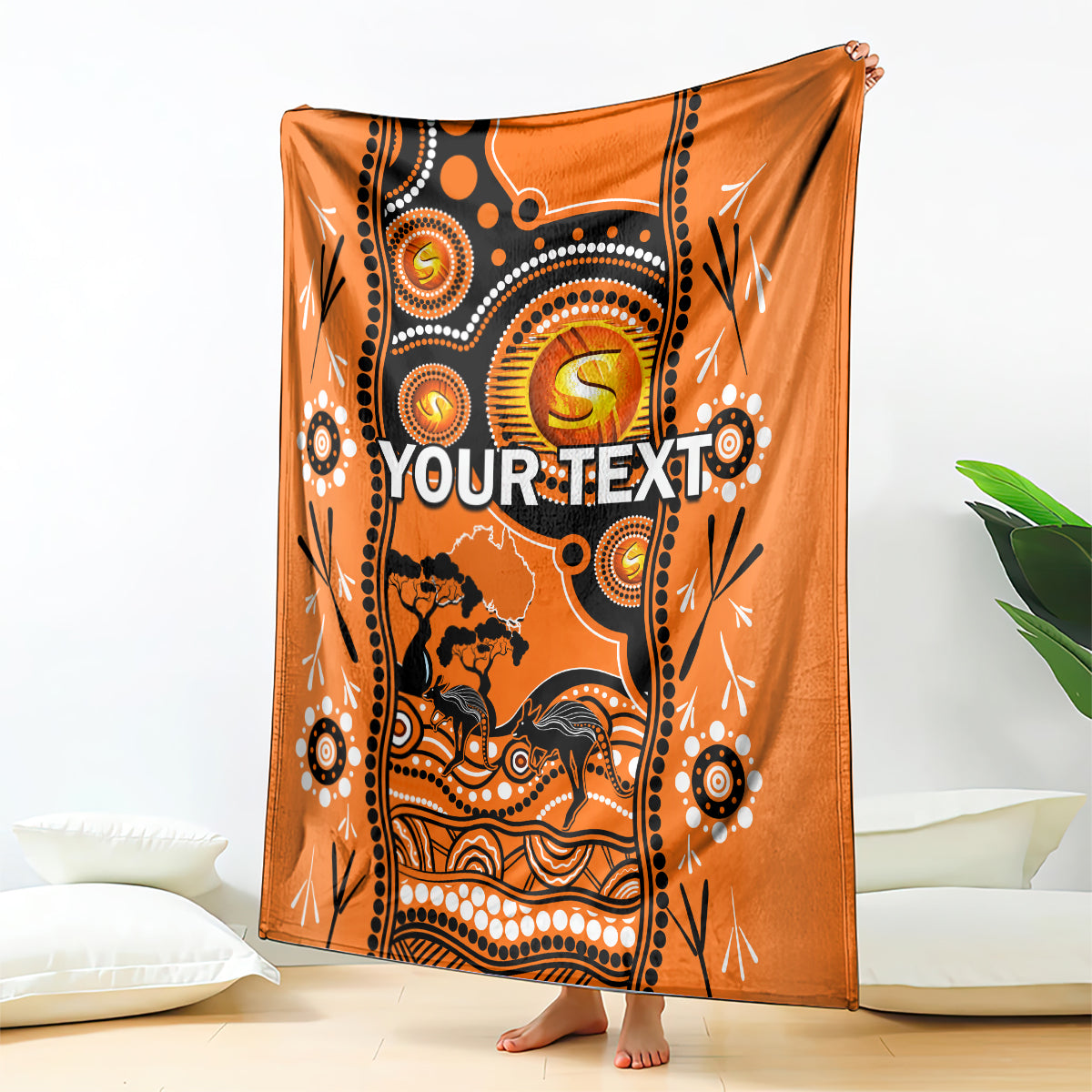 Custom Perth Scorchers Cricket Blanket Happy Australia Day Aboriginal Art - Vibe Hoodie Shop