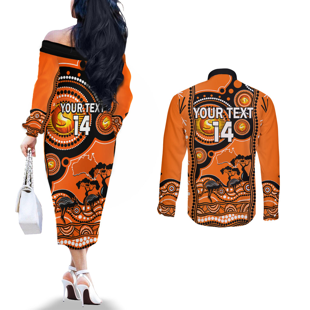 custom-perth-scorchers-cricket-couples-matching-off-the-shoulder-long-sleeve-dress-and-long-sleeve-button-shirt-happy-australia-day-aboriginal-art