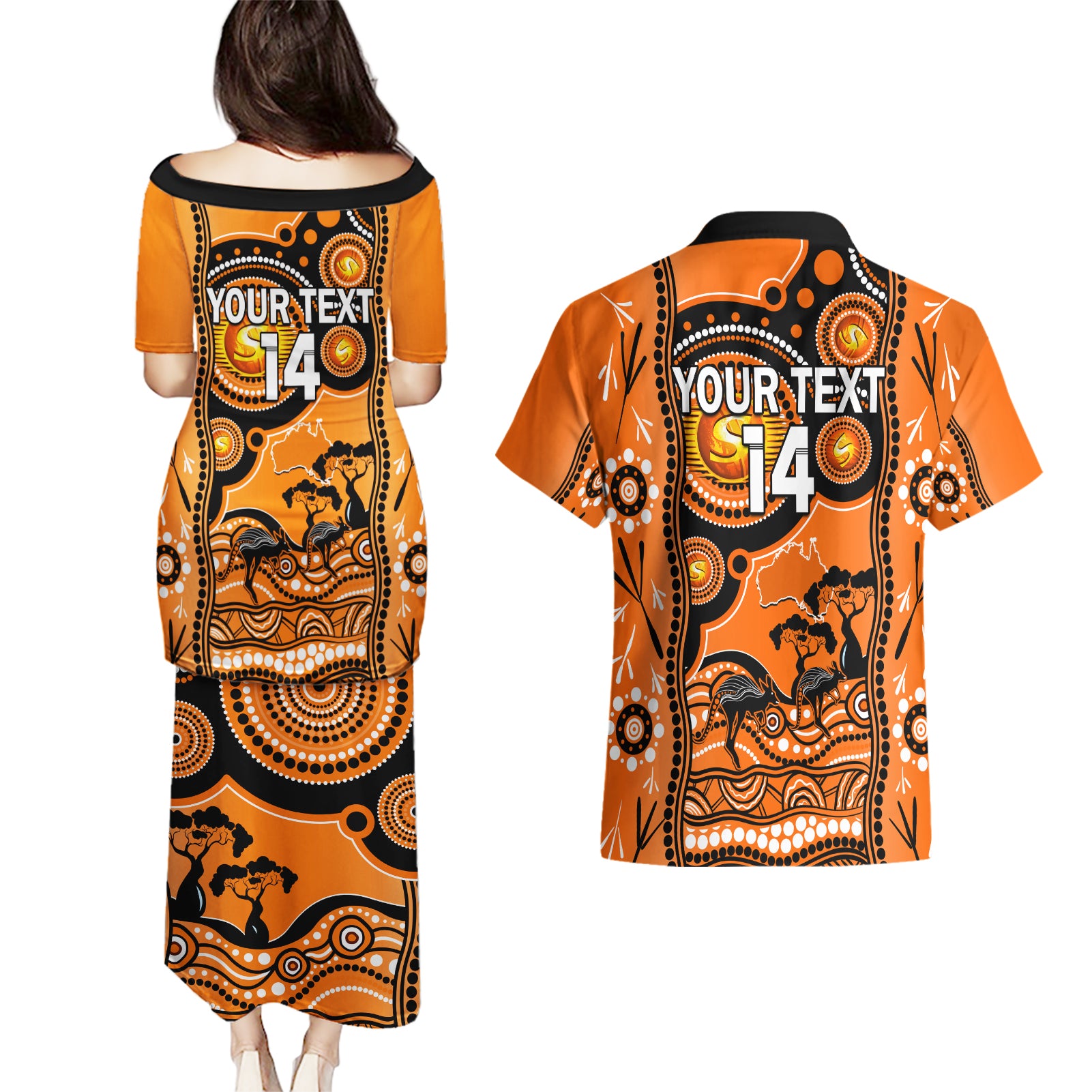 custom-perth-scorchers-cricket-couples-matching-puletasi-dress-and-hawaiian-shirt-happy-australia-day-aboriginal-art