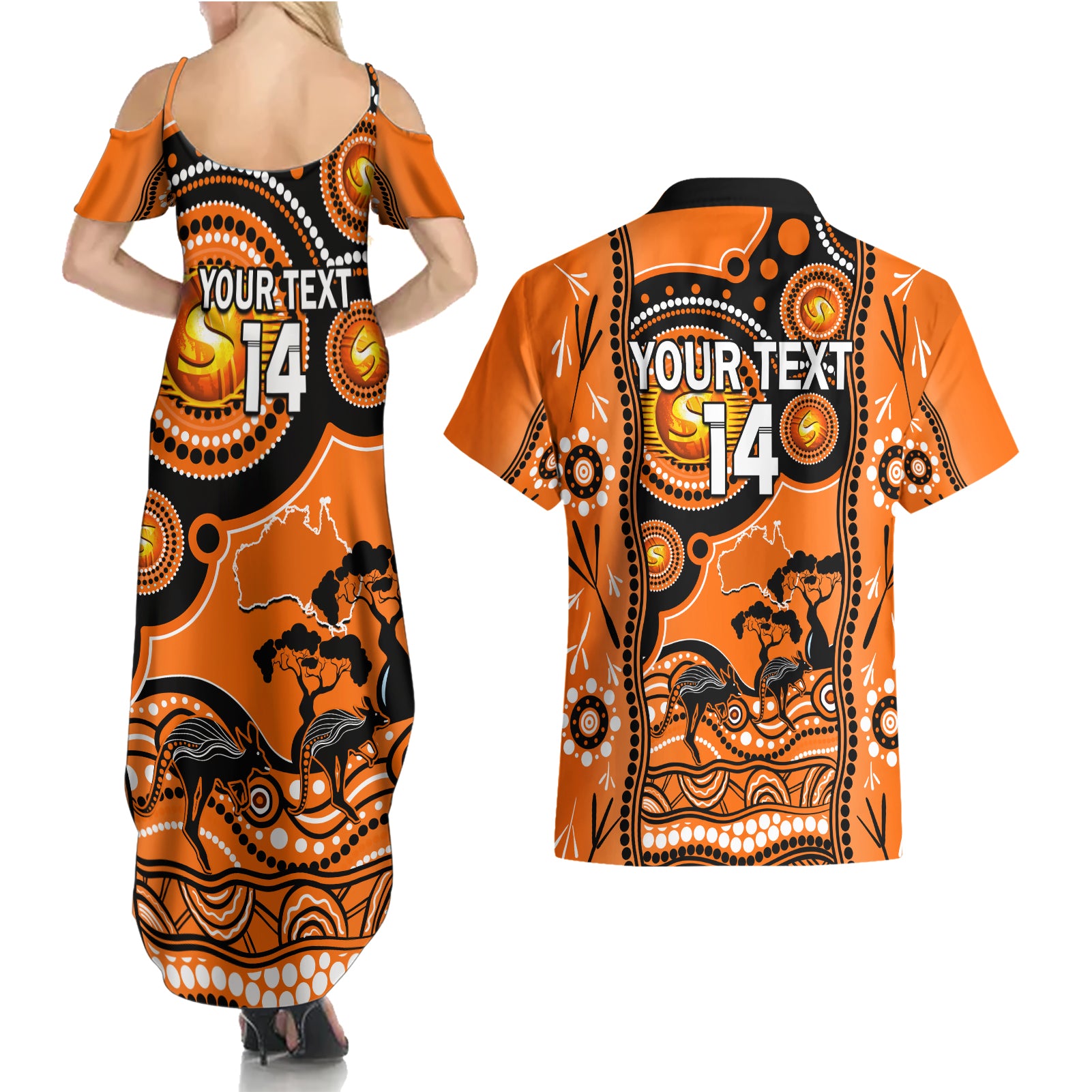 custom-perth-scorchers-cricket-couples-matching-summer-maxi-dress-and-hawaiian-shirt-happy-australia-day-aboriginal-art