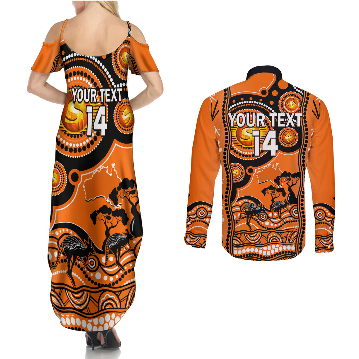 custom-perth-scorchers-cricket-couples-matching-summer-maxi-dress-and-long-sleeve-button-shirt-happy-australia-day-aboriginal-art