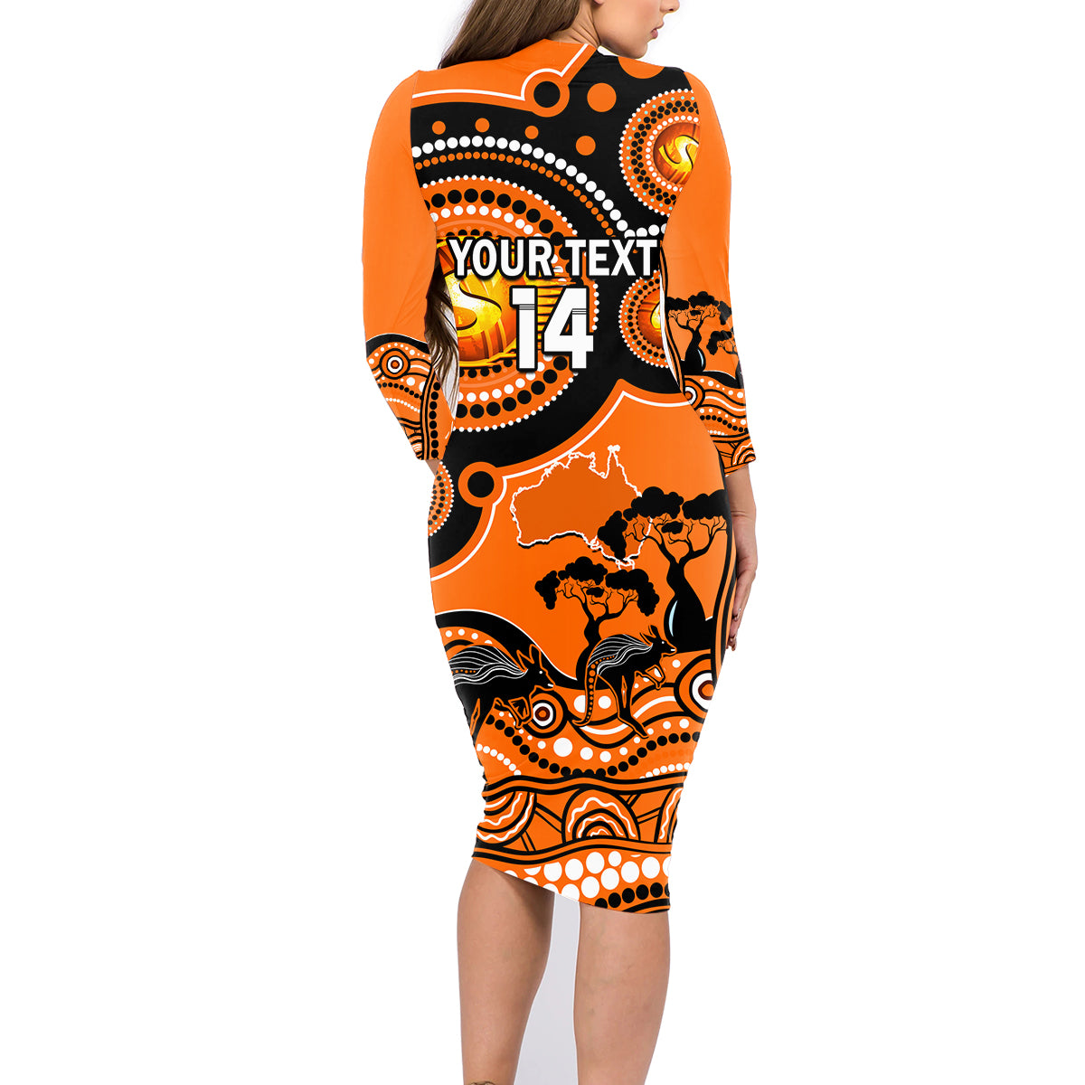 custom-perth-scorchers-cricket-family-matching-long-sleeve-bodycon-dress-and-hawaiian-shirt-happy-australia-day-aboriginal-art