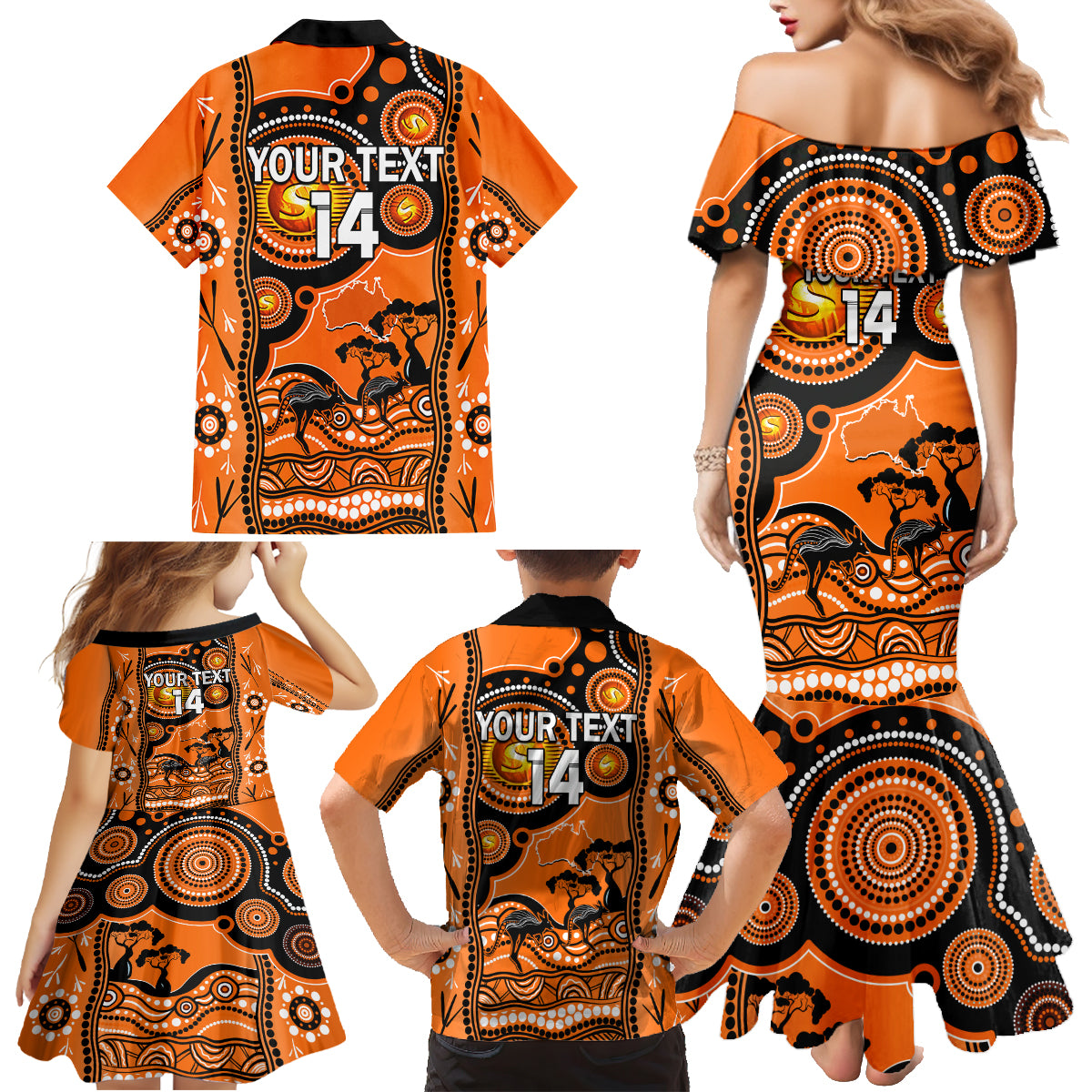 custom-perth-scorchers-cricket-family-matching-mermaid-dress-and-hawaiian-shirt-happy-australia-day-aboriginal-art