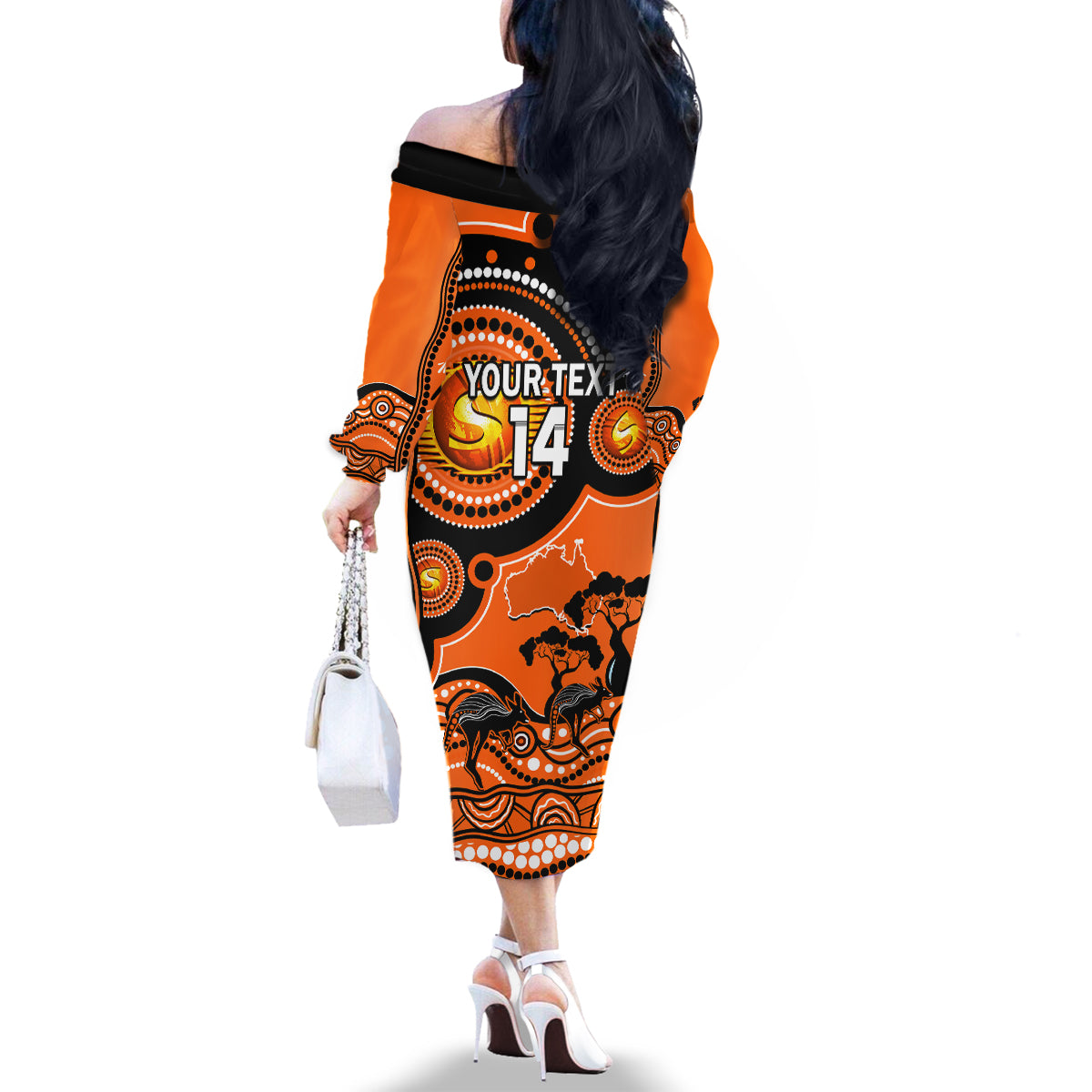 custom-perth-scorchers-cricket-family-matching-off-shoulder-long-sleeve-dress-and-hawaiian-shirt-happy-australia-day-aboriginal-art