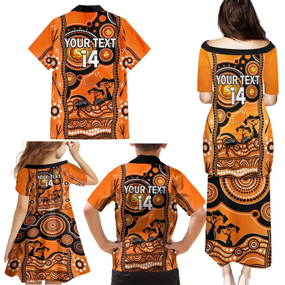 custom-perth-scorchers-cricket-family-matching-puletasi-dress-and-hawaiian-shirt-happy-australia-day-aboriginal-art