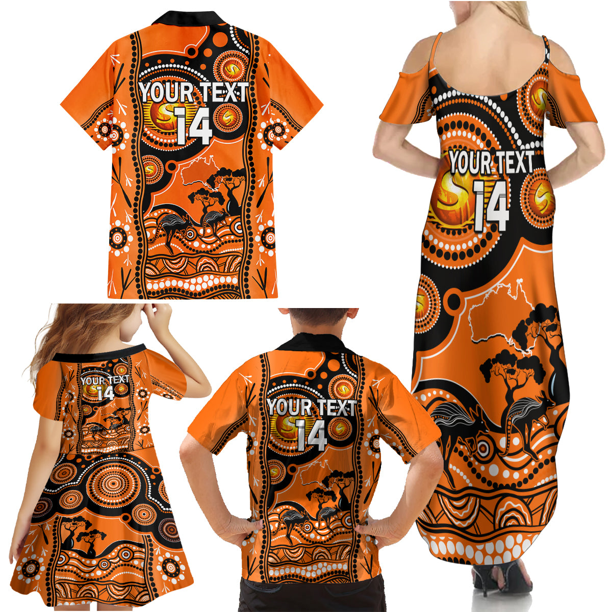 custom-perth-scorchers-cricket-family-matching-summer-maxi-dress-and-hawaiian-shirt-happy-australia-day-aboriginal-art