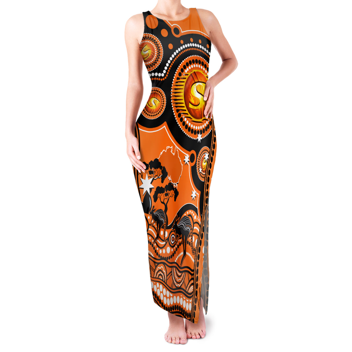 custom-perth-scorchers-cricket-family-matching-tank-maxi-dress-and-hawaiian-shirt-happy-australia-day-aboriginal-art