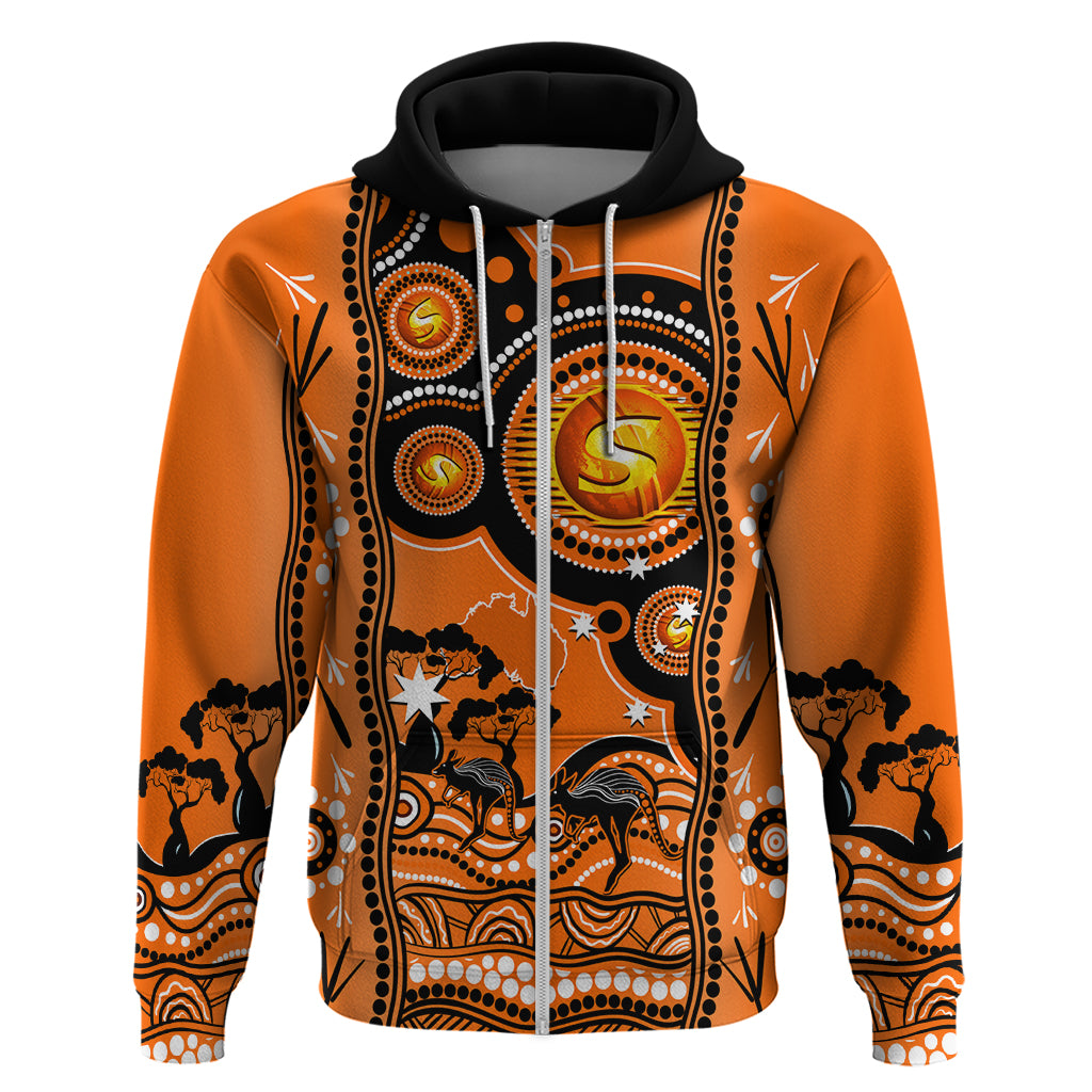 Custom Perth Scorchers Cricket Hoodie Happy Australia Day Aboriginal Art - Vibe Hoodie Shop