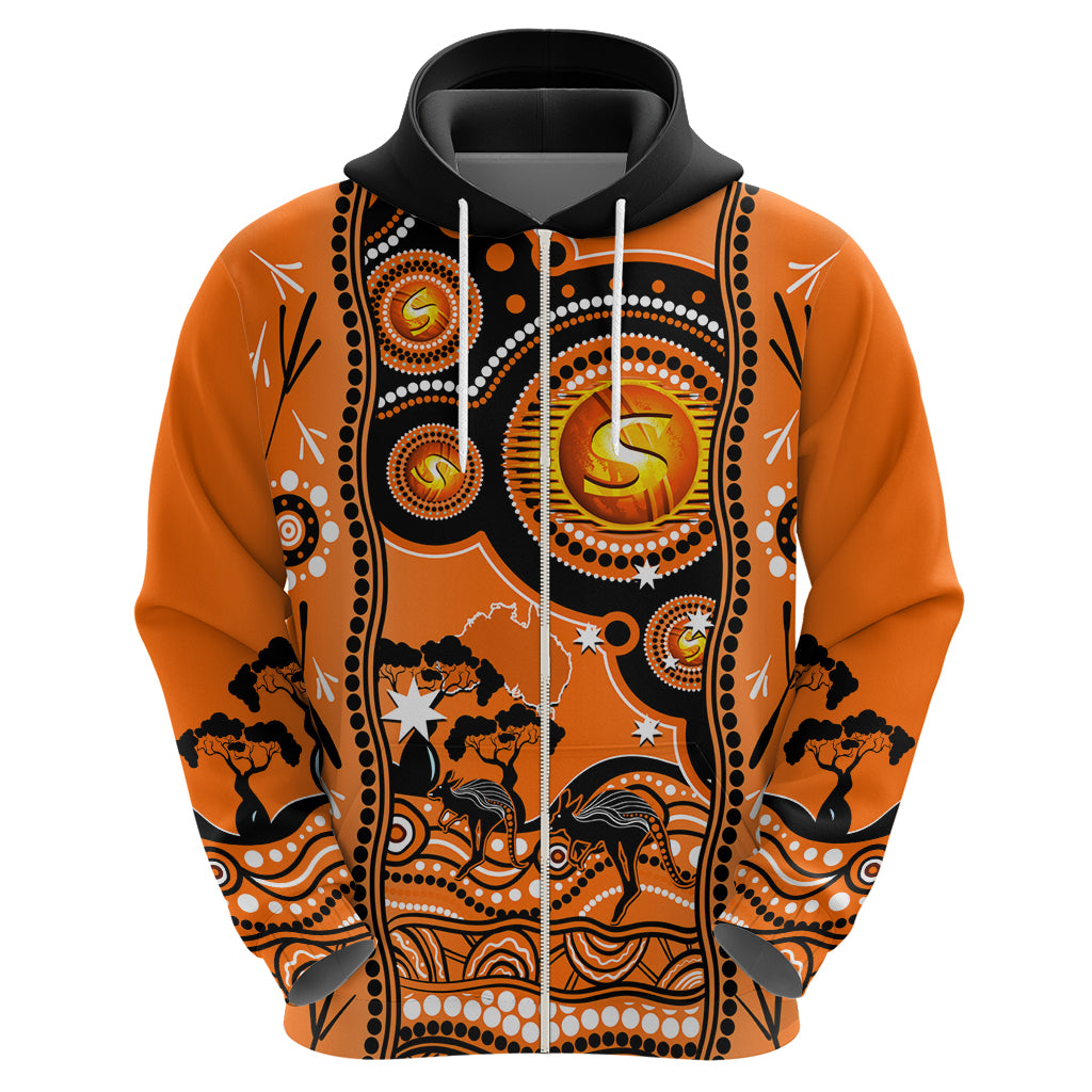 Custom Perth Scorchers Cricket Hoodie Happy Australia Day Aboriginal Art - Vibe Hoodie Shop