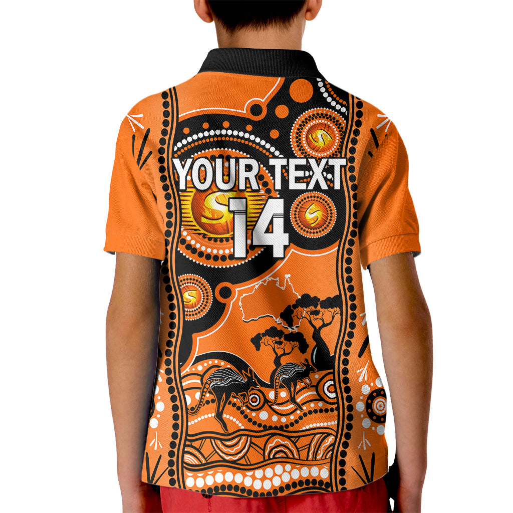 Custom Perth Scorchers Cricket Kid Polo Shirt Happy Australia Day Aboriginal Art - Vibe Hoodie Shop