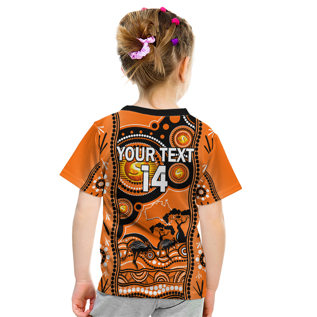 Custom Perth Scorchers Cricket Kid T Shirt Happy Australia Day Aboriginal Art - Vibe Hoodie Shop