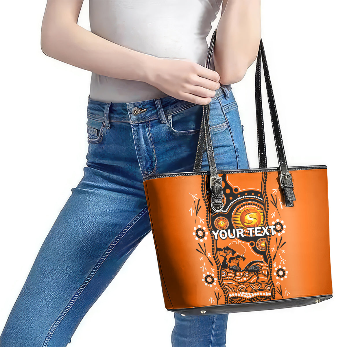 custom-perth-scorchers-cricket-leather-tote-bag-happy-australia-day-aboriginal-art