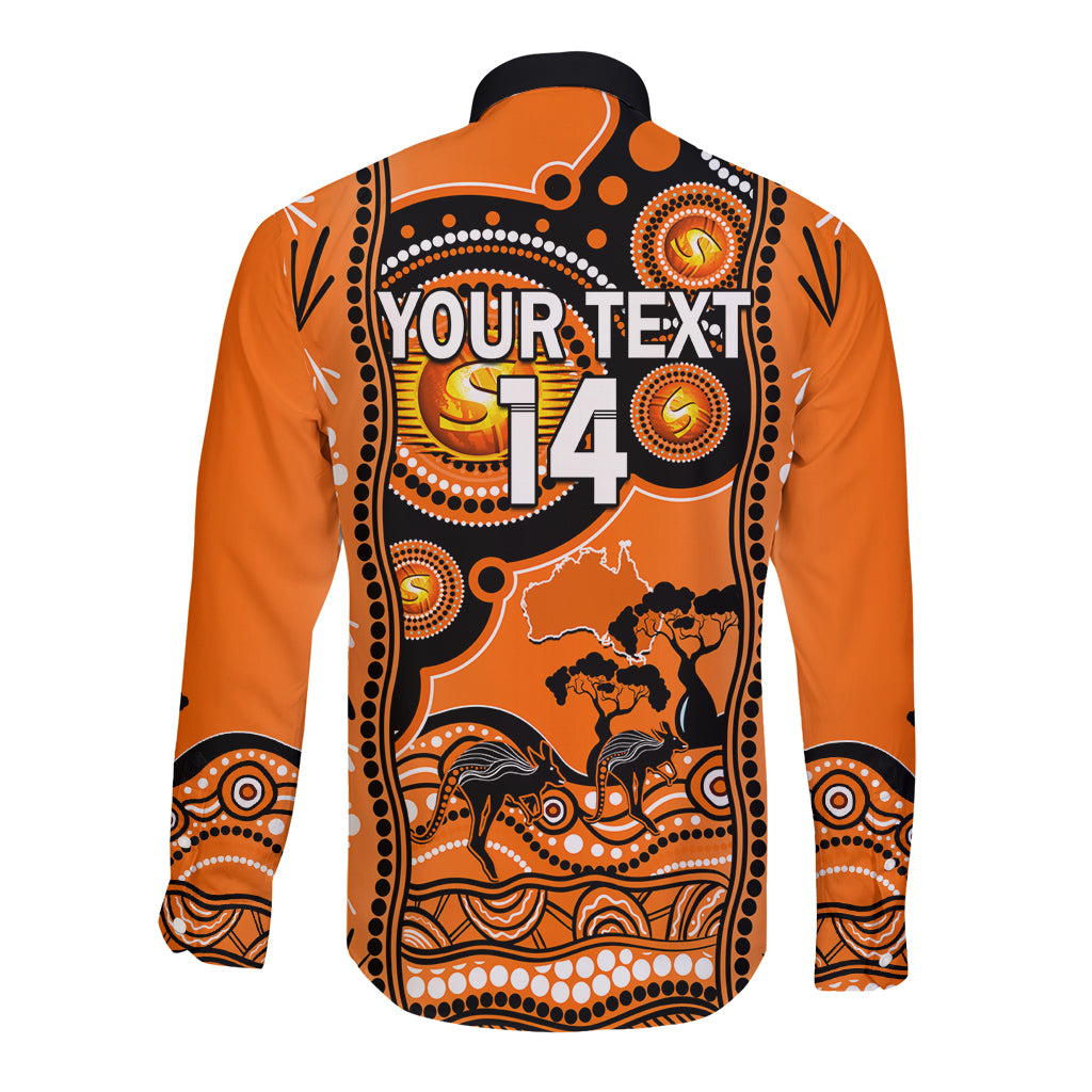 Custom Perth Scorchers Cricket Long Sleeve Button Shirt Happy Australia Day Aboriginal Art - Vibe Hoodie Shop