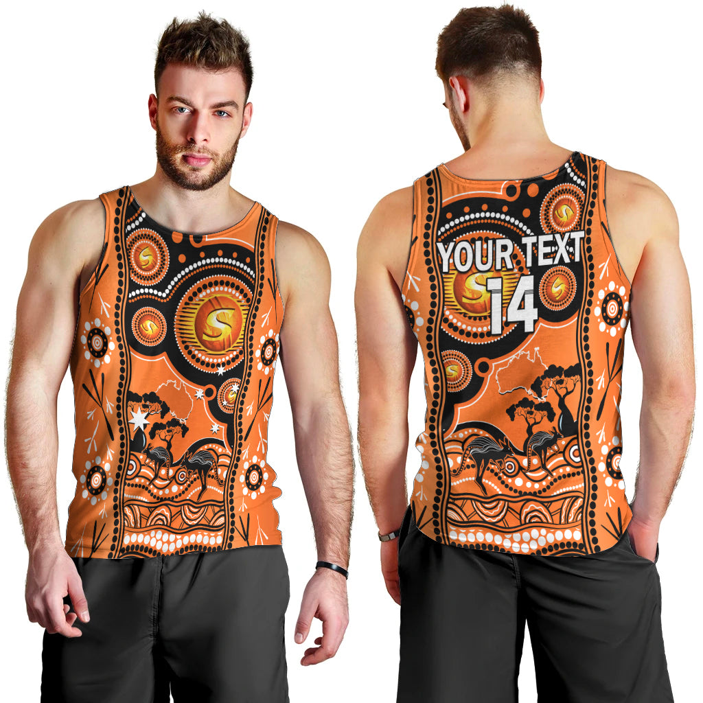 Custom Perth Scorchers Cricket Men Tank Top Happy Australia Day Aboriginal Art - Vibe Hoodie Shop