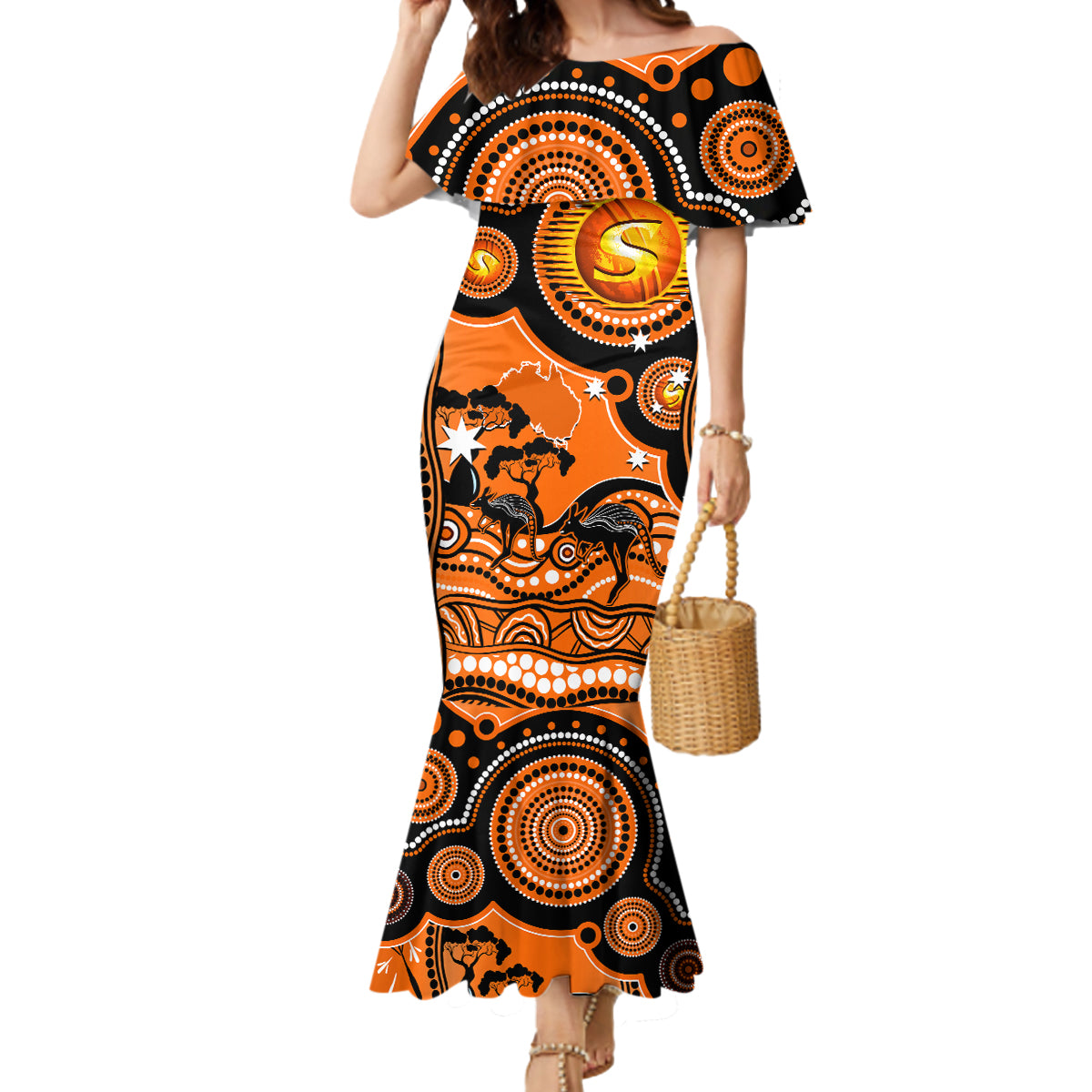 custom-perth-scorchers-cricket-mermaid-dress-happy-australia-day-aboriginal-art