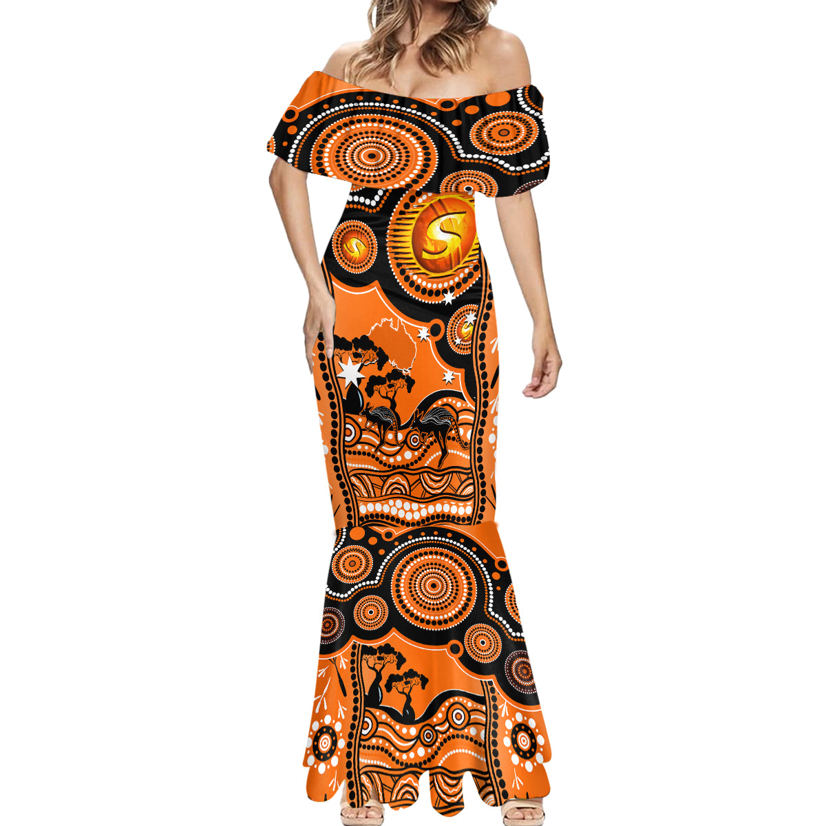 custom-perth-scorchers-cricket-mermaid-dress-happy-australia-day-aboriginal-art