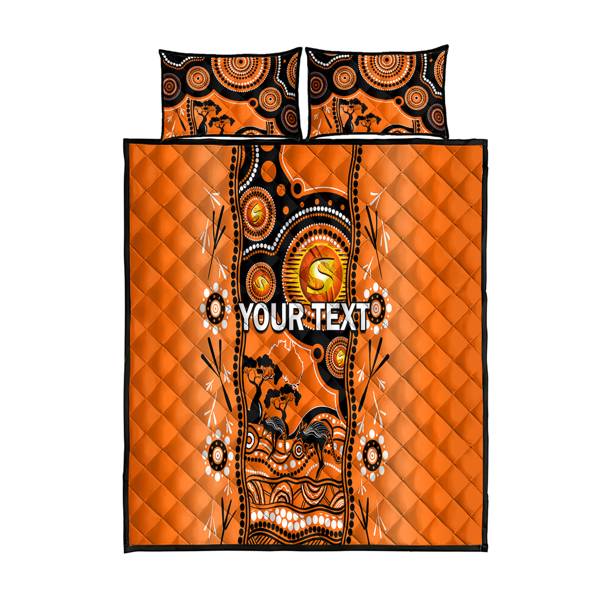 Custom Perth Scorchers Cricket Quilt Bed Set Happy Australia Day Aboriginal Art - Vibe Hoodie Shop