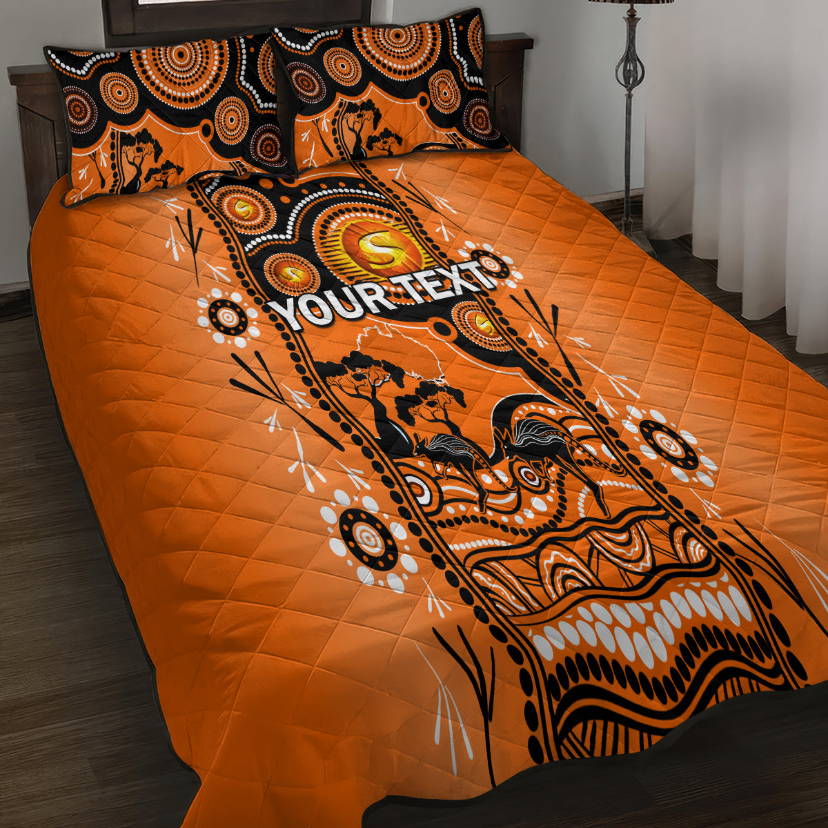 Custom Perth Scorchers Cricket Quilt Bed Set Happy Australia Day Aboriginal Art - Vibe Hoodie Shop