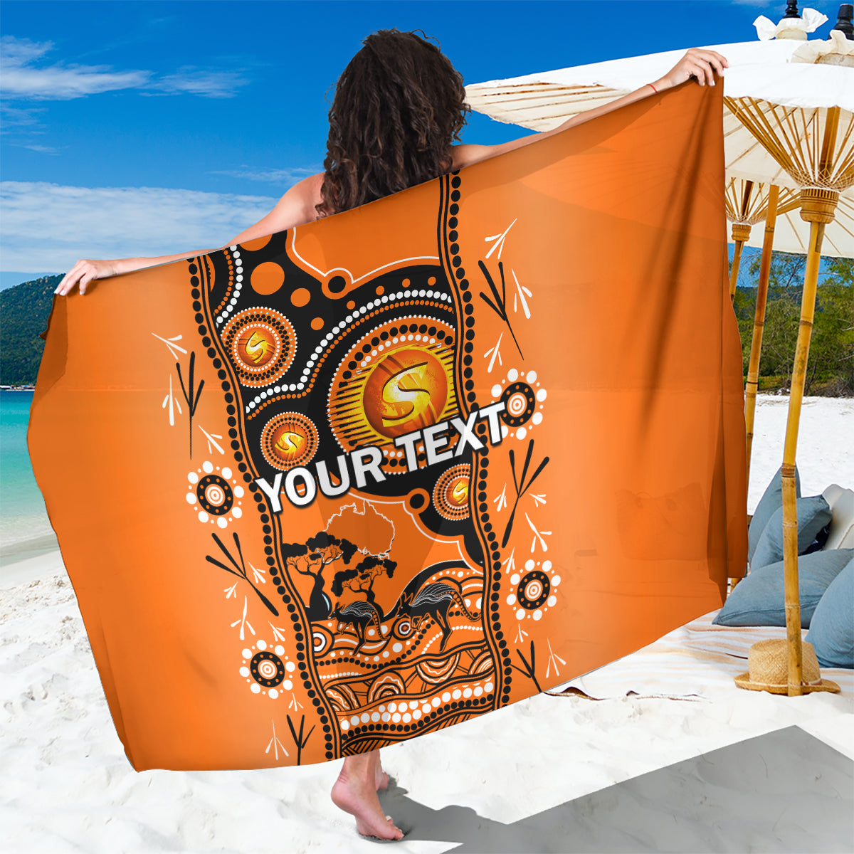 Custom Perth Scorchers Cricket Sarong Happy Australia Day Aboriginal Art - Vibe Hoodie Shop