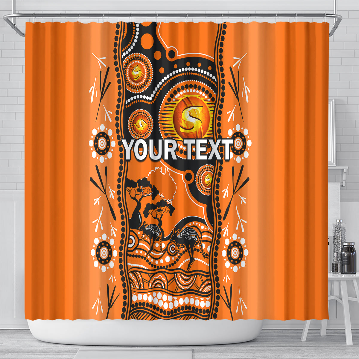 custom-perth-scorchers-cricket-shower-curtain-happy-australia-day-aboriginal-art