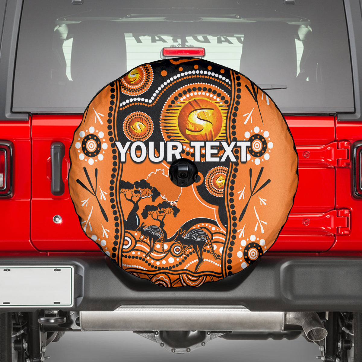 Custom Perth Scorchers Cricket Spare Tire Cover Happy Australia Day Aboriginal Art - Vibe Hoodie Shop