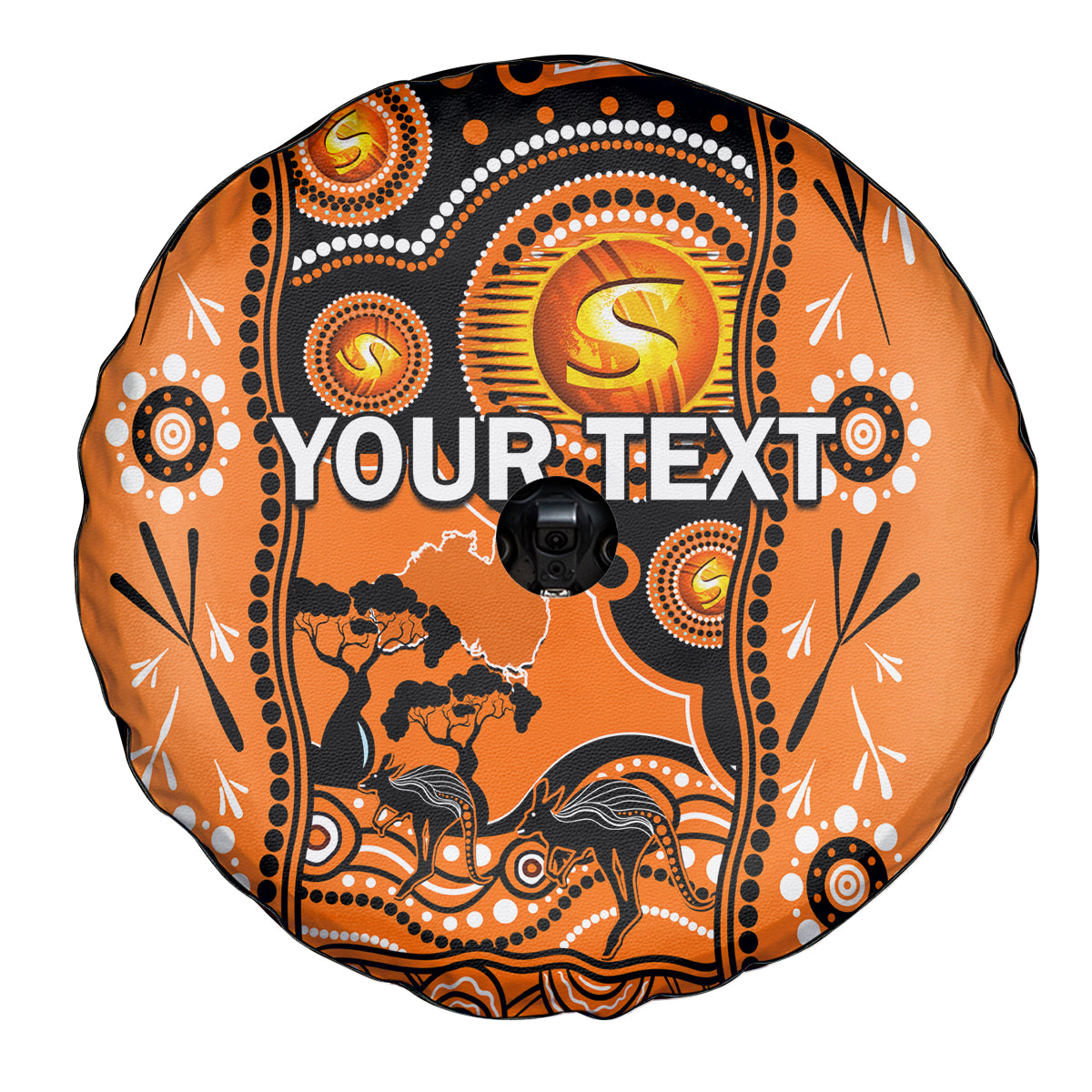 Custom Perth Scorchers Cricket Spare Tire Cover Happy Australia Day Aboriginal Art - Vibe Hoodie Shop