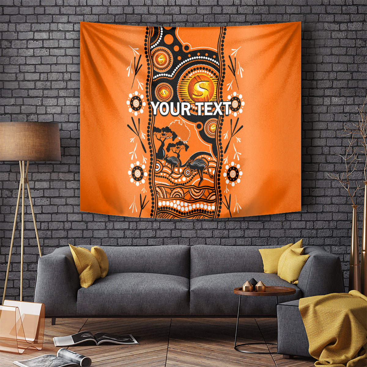 Custom Perth Scorchers Cricket Tapestry Happy Australia Day Aboriginal Art - Vibe Hoodie Shop