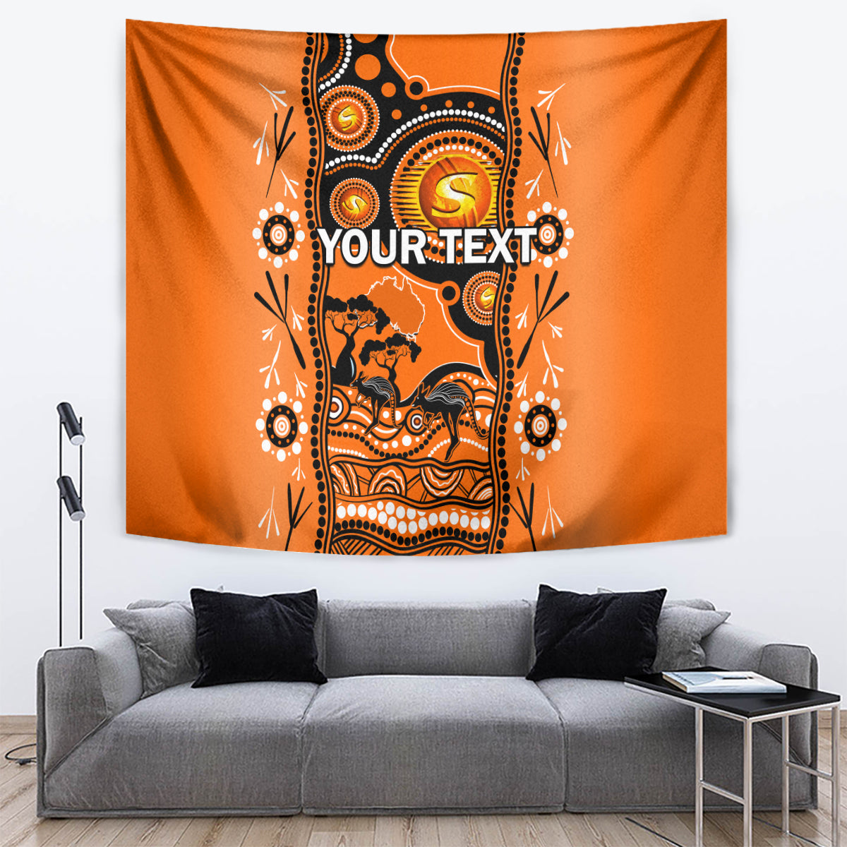 Custom Perth Scorchers Cricket Tapestry Happy Australia Day Aboriginal Art - Vibe Hoodie Shop