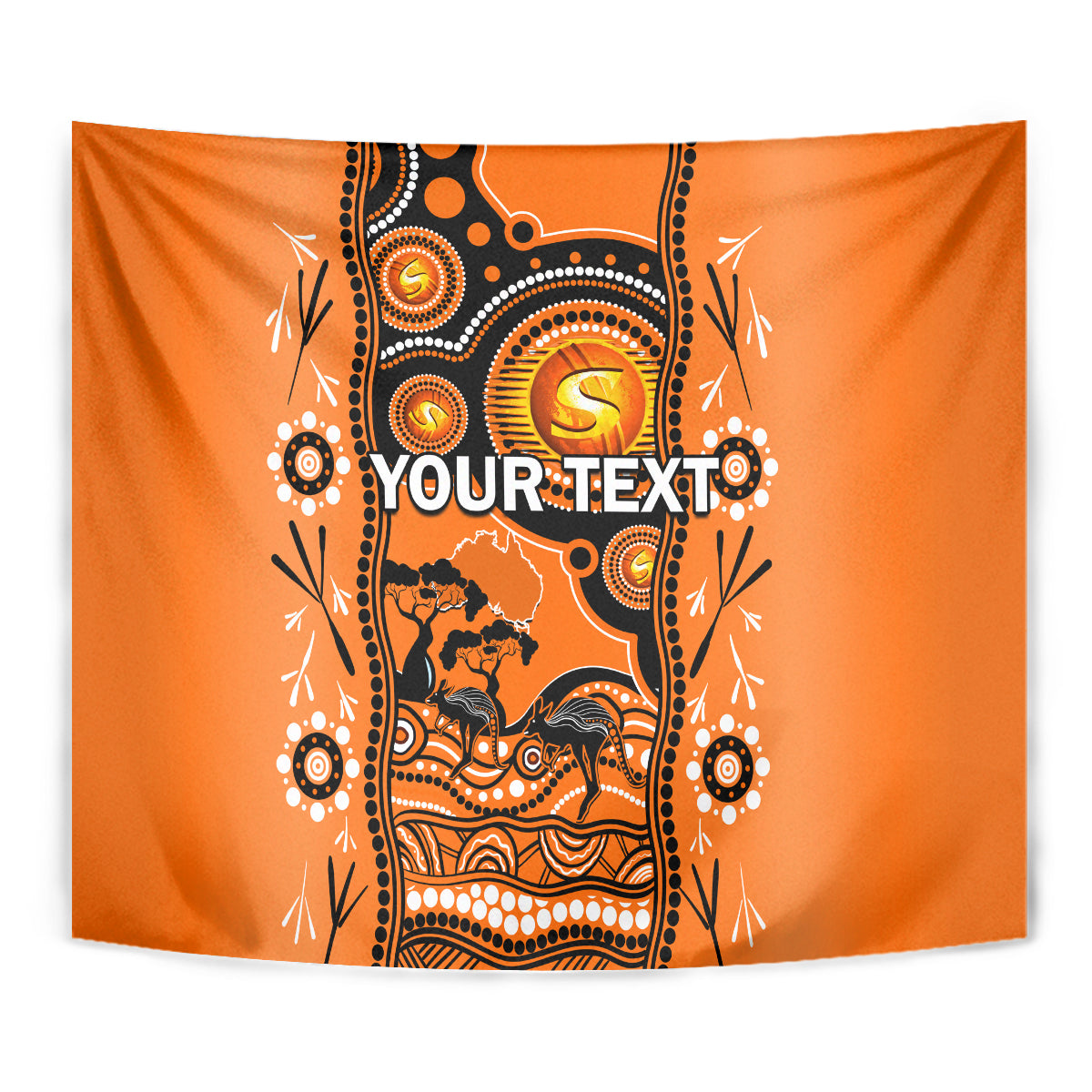 Custom Perth Scorchers Cricket Tapestry Happy Australia Day Aboriginal Art - Vibe Hoodie Shop