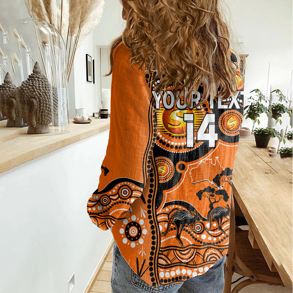 Custom Perth Scorchers Cricket Women Casual Shirt Happy Australia Day Aboriginal Art - Vibe Hoodie Shop