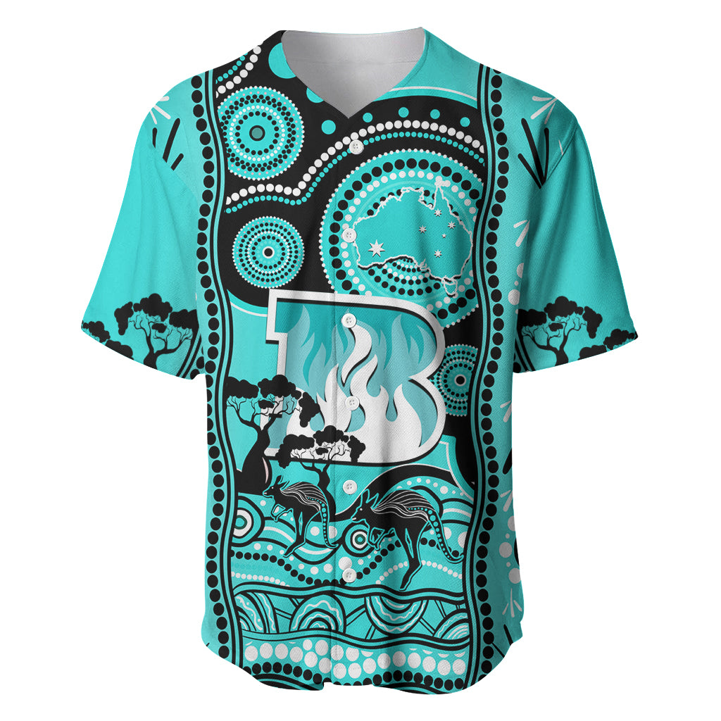 Brisbane Heat Cricket Baseball Jersey Happy Australia Day Aboriginal Art - Vibe Hoodie Shop