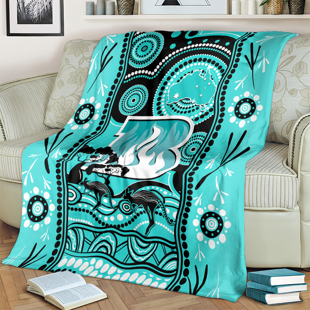 Brisbane Heat Cricket Blanket Happy Australia Day Aboriginal Art - Vibe Hoodie Shop