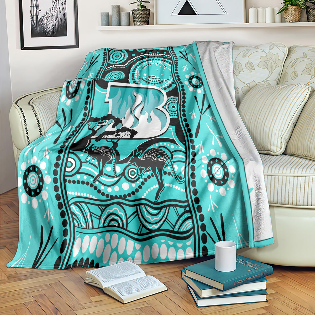 Brisbane Heat Cricket Blanket Happy Australia Day Aboriginal Art - Vibe Hoodie Shop