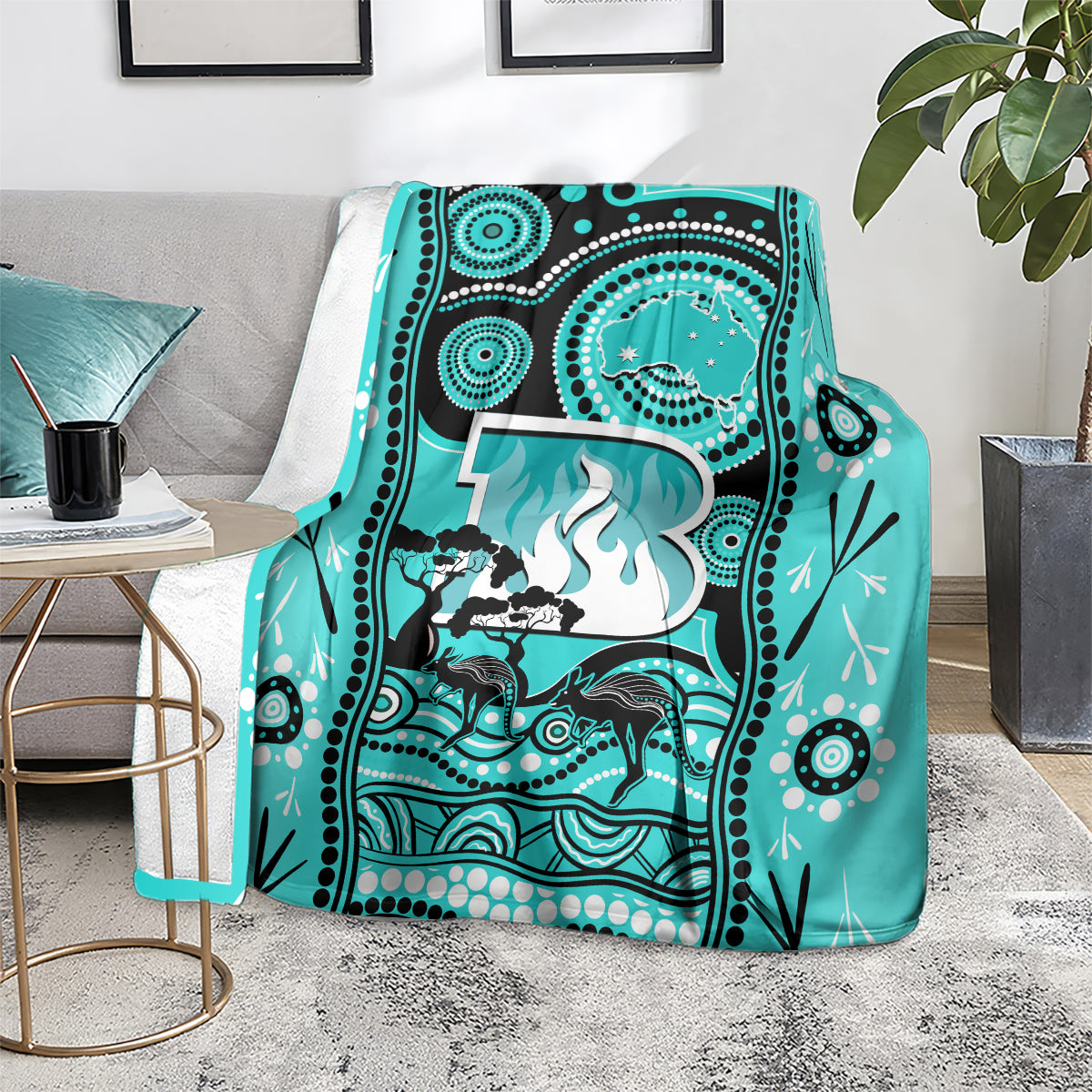 Brisbane Heat Cricket Blanket Happy Australia Day Aboriginal Art - Vibe Hoodie Shop